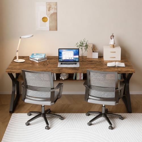 Image of Klaxon Wood & Metal Finish Study Table | 1 Year Warranty Study Table for Students /Adults, Computer Table, Office Table (Arko White, DIY Installation) (Black, 150 CM) (FD - Arko - 150 CM)