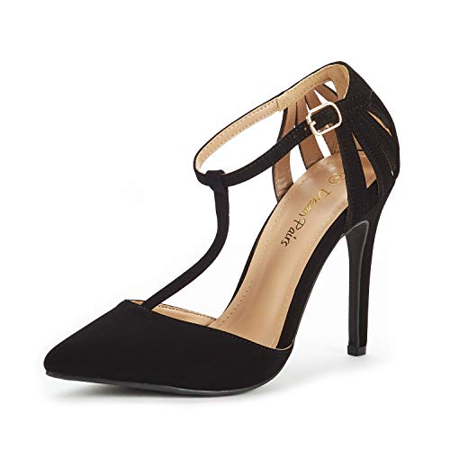 DREAM PAIRS Women s Oppointed-Mary Black Nubuck Fashion Dress High Heel Pointed Toe Wedding Pumps Shoes Size 8 M US