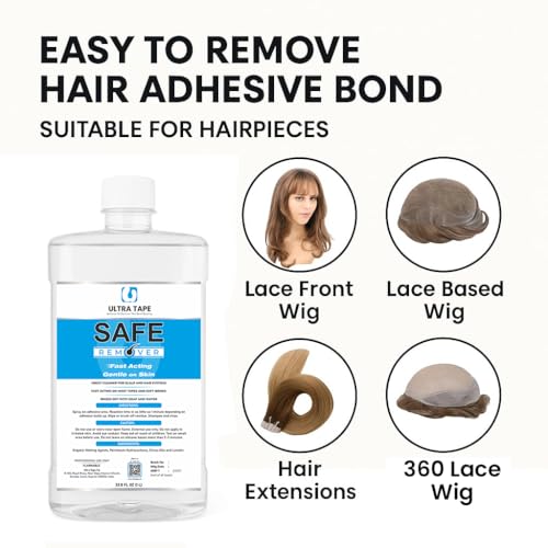 Image of Glue Remover Skin Safe Citrus Formula 1000 ml Professional | Fast acting citrus adhesive remover cleans residue from wigs toupees and hair patches with skin safe use