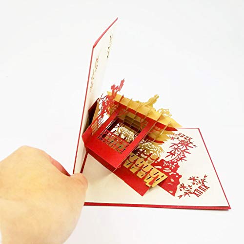Pop Card Express Asian Pavilion Pop Up Greeting Card - Birthday Card, Just Because, Graduation Card, Valentine's Day Card, Anniversary Card, Wedding Card, Thank You Card (Asian Pavilion Pop Up Card) #TOP1