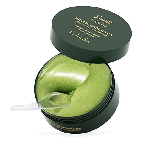 YiJiaBa Under Eye Patches for Dark Circles and Puffiness, 30 Pairs Green Tea Eye Masks Anti-Aging Hydrating Skin Care for Eye Bags,Puffy Eyes,Wrinkles with Collagen Eye Pad for Women Men Cover