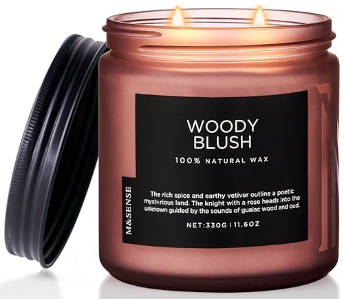 M&SENSE Rose & Vetiver Scented Candle Duftkerze im Glas 330g 70 Std....