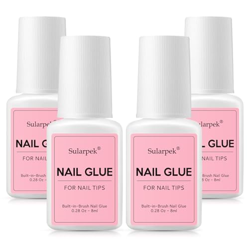 Sularpek 4 * 8ml Colla Unghie Finte Forte, Colla Per