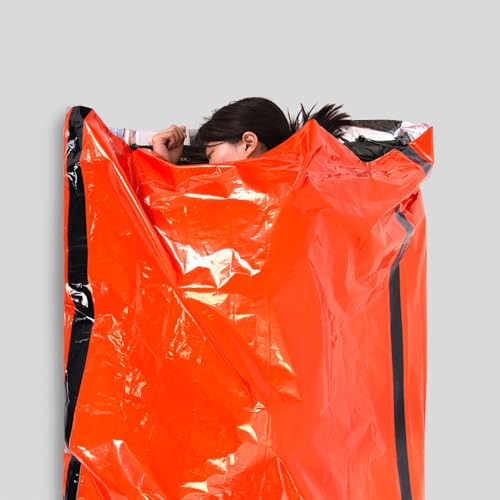 SUNGOOYUE Bolsa de Dormir de Emergencia, Reflectora Térmica, Rompevientos, Ligera y Compacta para Supervivencia con Silbato, para Camping y Excursionismo miniatura 6