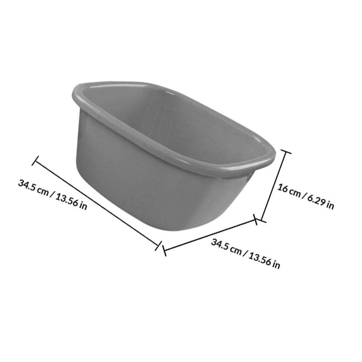 SOLUSTRE Thickened Plastic Wash Basin for Feet and Face, Rectangular Pp Basin with Antislip Bottom and Generous Capacity, Stable Multifunctional Design for Pedicure and Kitchen Use