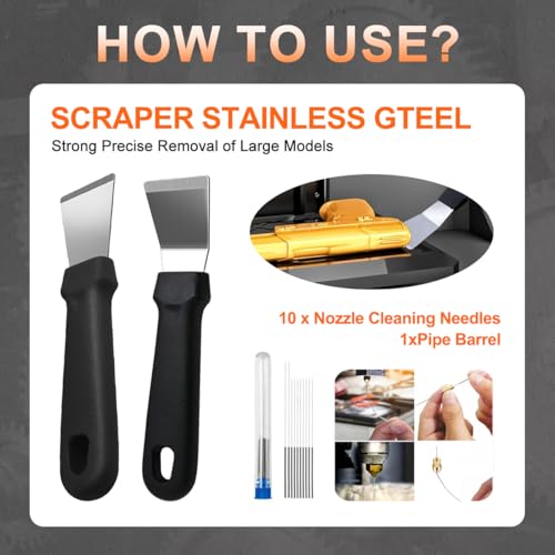 65Pcs 3D Printer Tool Kit & Accessories for All FDM/SLA Printers, Includes Nozzle Cleaning Kit, Scraper, Deburring Tool, Files, Brushes - Complete Starter Kit with Case by IGDXU - Used condition - Image 5
