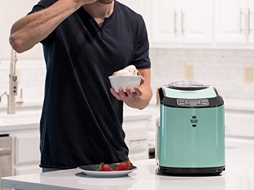 Royal Brew Ice Cream Maker 1.5 Quart Upright Stainless Steel Frozen Yogurt, Sorbet and Gelato Machine with Built-In Compressor (Mint Green)