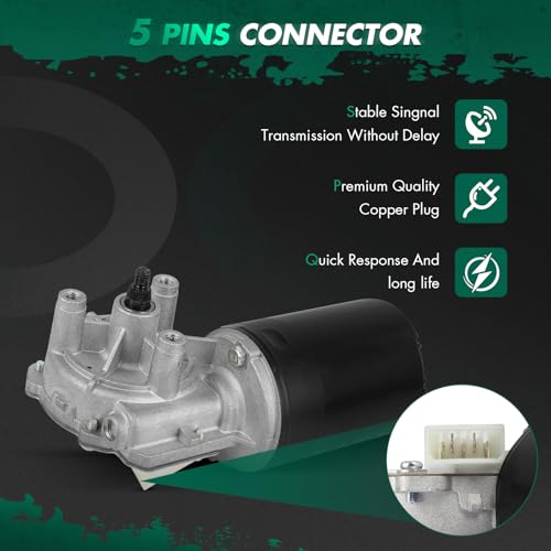 Image of SCITOO Front Windshield Wiper Motor Replacement for 1990-1991 for for 100,1990-1991 for for 100,1990-1991 for for 200 Wiper Motor 251955119;191955113A 5 Pins