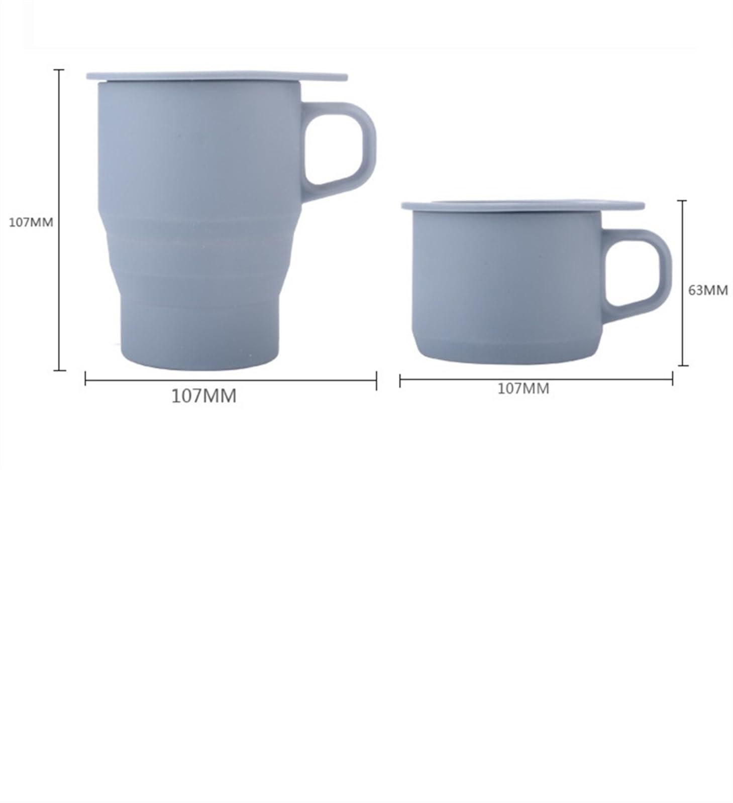 QXGJTLI Tasse à eau, tasse à café avec paille, tasse à eau, tasse à thé pliable de qualité alimentaire, tasse à café pliable de voyage