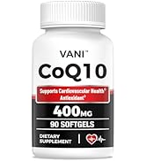 VANI CoQ10 400mg, 90 Softgels, Optimally Absorbed Ubiquinone CoQ10 Dietary Supplement Support for...