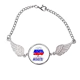 no/no ロシア国旗 ルートファリー アールデコ ファッションブレスレット リストバンド 天使の翼 バングル, Medium, 金属