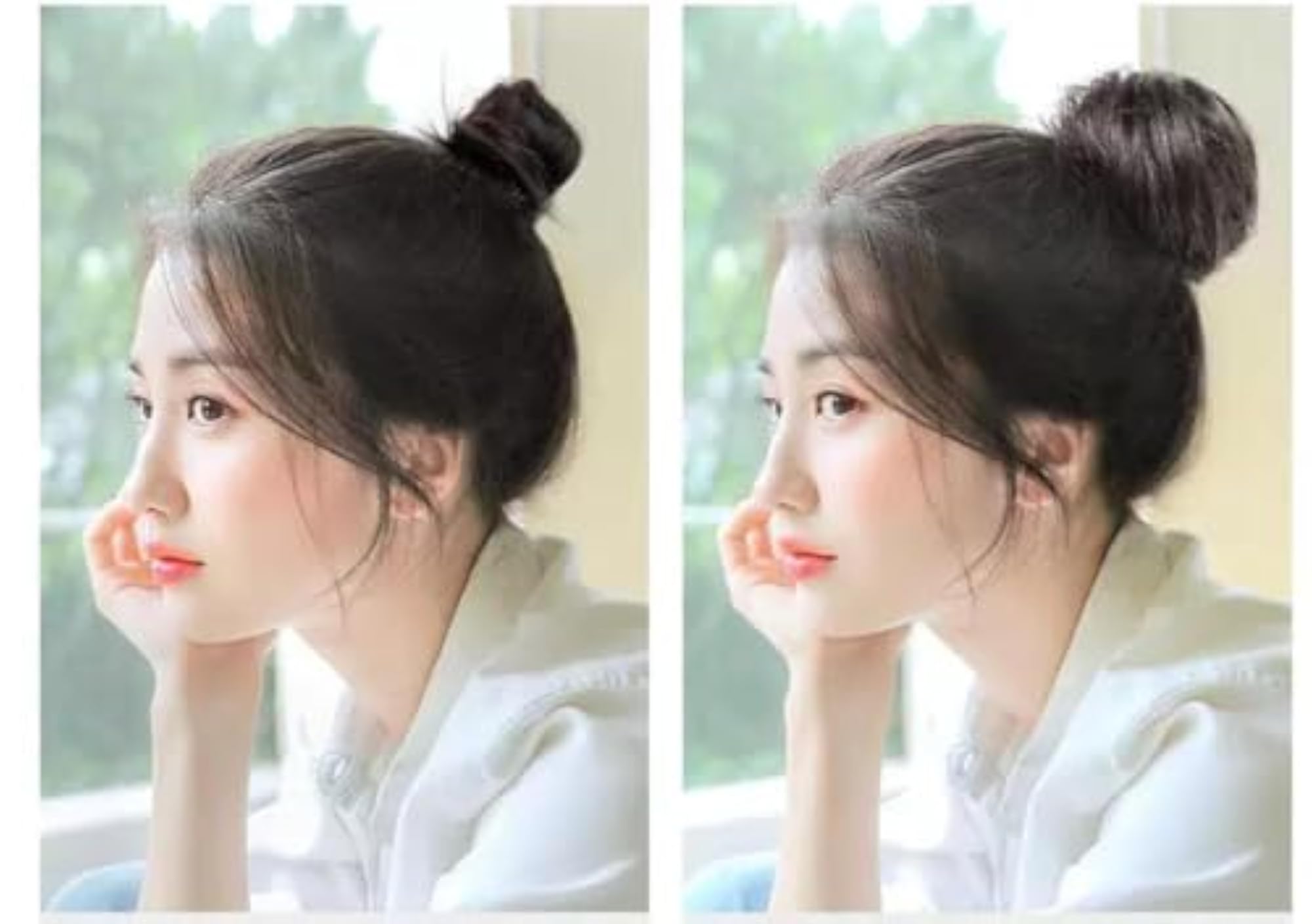 Human Hair Bun Extension with Claw Clip, Black