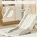 SINKIPA Toddler Slide, Indoor Slide for Toddlers Age 1-3, Climber Freestanding Playset with Basketball Hoop, Folding Baby Slide, Easy to Store and Set Up, Gray