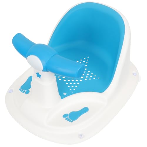 ARTSEWPLY Asiento de Baño para Bebés de 6 a 12 Meses Respaldo y Ventosa Antideslizante Silla para Bañera Azul Asiento y Estable para Baño de Pequeños