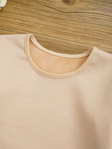 Hansber Kids Girls Thermal Underwear Tracksuit Ballet Competition Undergarments Long Johns Fleece Lined Set4