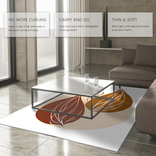 Carpette salon et espace cuisine au design botanique chic