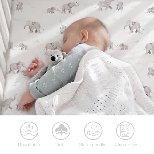 Image of Little Grape Land Crib Sheets for Boys and Girls, 2pk Baby Crib Fitted Sheet for Standard Size Crib and Toddler Mattress, Super Soft Baby Sheet