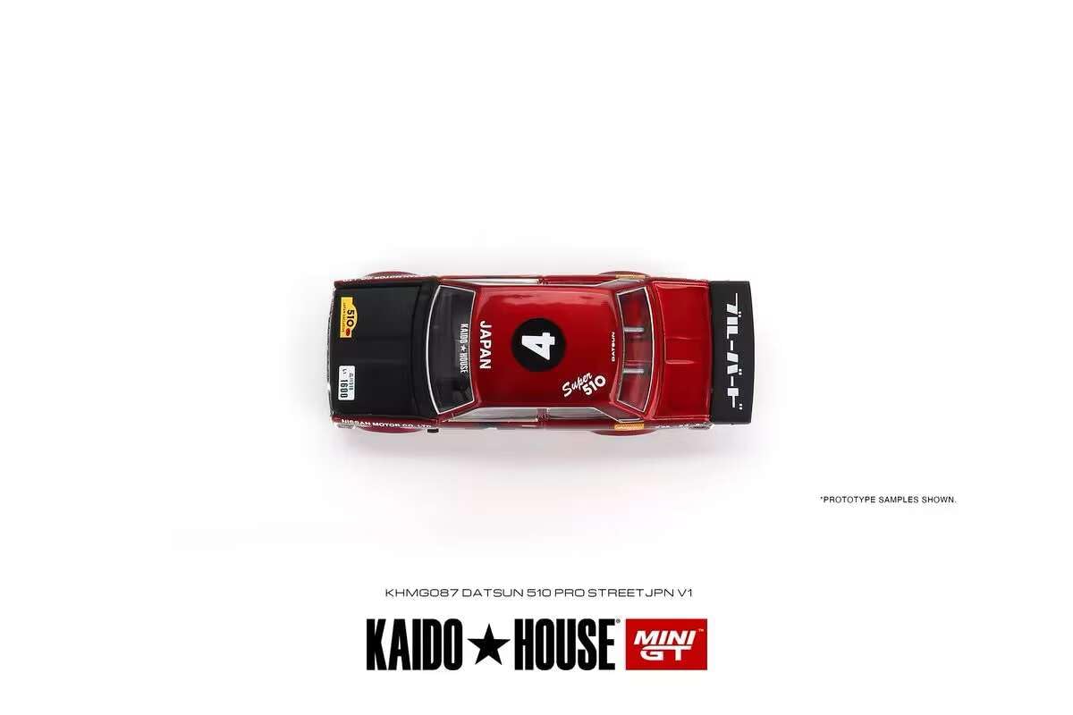 MINI GT x 街道はうす 1/64 ダットサン 510 ワゴン 消防団仕様 MINI GT x 街道はうす 1/64 ダットサン 510ワゴン カーボン 赤