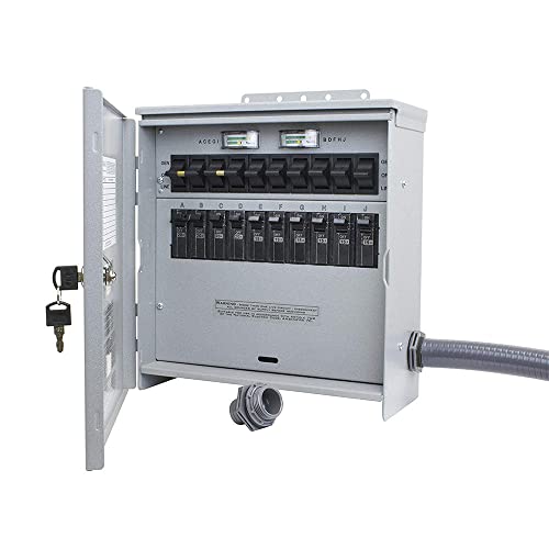 generator panel 10 circuit - R510A Pro/Tran2 Outdoor 50-Amp 10-Circuit 2 Manual Transfer Switch with CS6375 Power Inlet