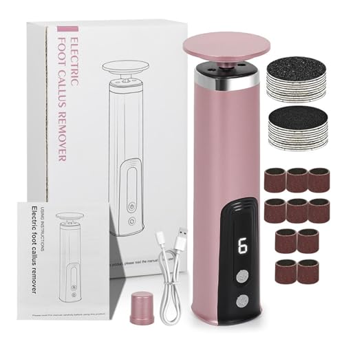 電動フットカルスリムーバー-2 in 1ペディキュアデッドスキンスクラバー|サンドペーパーディスク付きのフットファイラー|足の男性と女性のための調整可能な研削ヘッド 電気足カルスリム