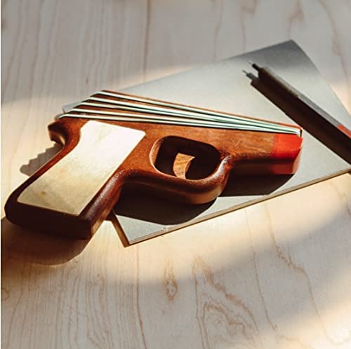 Elastic Precision Model PPK Rubber Band Gun with Rapid-Fire Semi-Automatic Action - Made from Walnut with Maple Grips