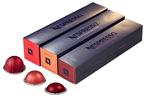 [European Version] Nespresso VertuoLine Decaffeinated Assortment: Espresso Intenso (1.35 ounce), Gran Lungo Ontuoso (5 ounce), Decaffeinato Coffee (7.77 ounce), 30 Capsules