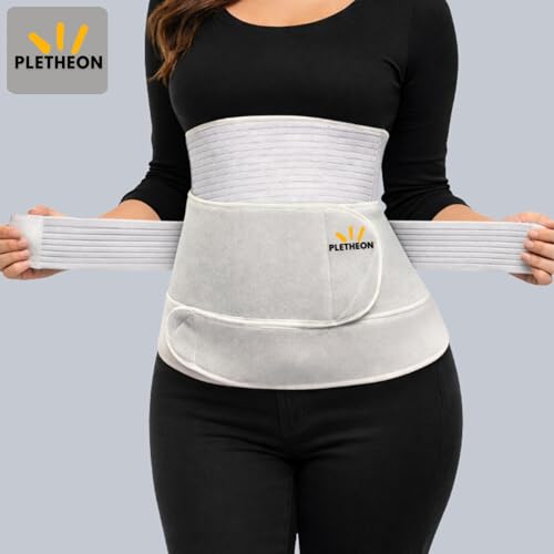 Image of PLETHEON 3 In 1 Postpartum Belly Band Post Pregnancy Abdominal Belt For Women After Birth Belly /Waist /Pelvis Wrap Postnatal Shapewear, (Fit from 30 Inch to 46 Inches of waist) (White)