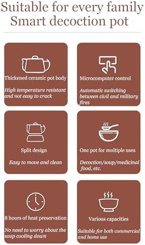 Electric Cooker for Herbal Mcine, Multifunctional Ceramic Automatic Kettle for Chinese Mcine