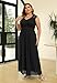 Nemidor Women's Deep- V Neck Sleeveless Vintage Plus Size Bridesmaid Formal Maxi Dress (26,Black)