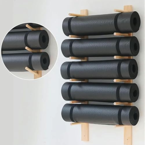 Support de tapis de yoga mural bois pour éliminer l'encombrement