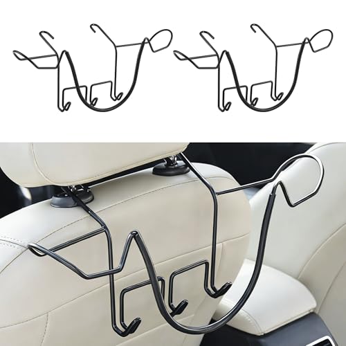 2 Pack Cowboy Hat Rack for Car Truck Accessories for Men Women Hard Hats Holder for Automotive Seat Back Storage Organizers for Hardhat Baseball Caps Stuff Cowgirls Gifts - Suitable for Most Hats