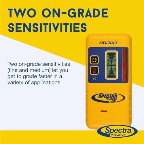 Image of Spectra Precision HR320 Laser Receiver with C59 Rod Clamp, Front & Rear LCD Displays, Loud Speaker, Waterproof