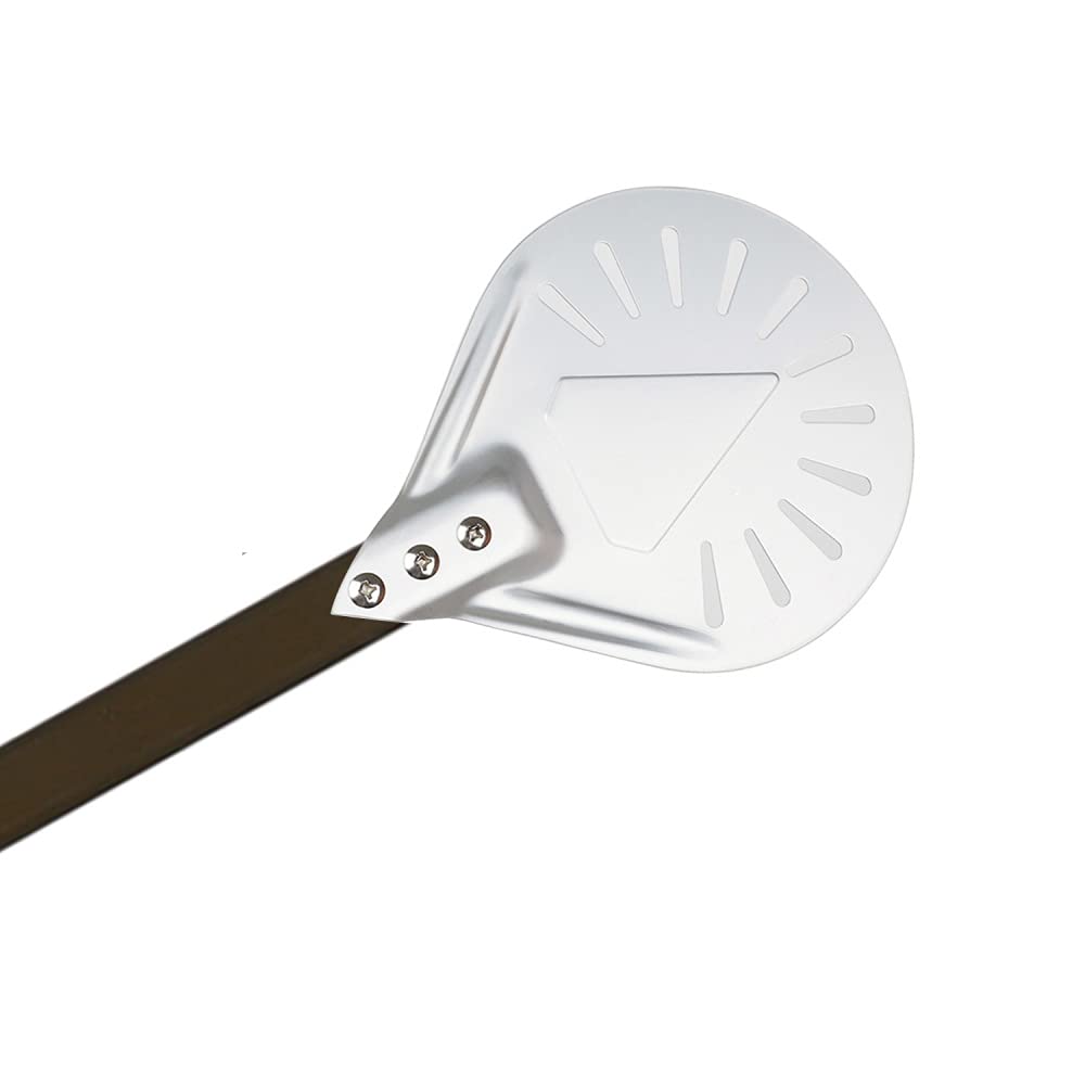 Skórka do pizzy wykonana z twardego anodyzowanego aluminium, perforowana łopatka do pizzy z wyjmowanym uchwytem zapobiegającym oparzeniom, skórka do pizzy na domowy chleb do pizzy/B / 7 cali (A 8 ca