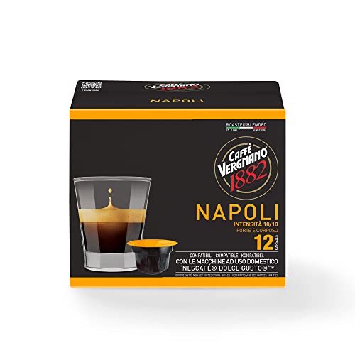 Caffè Vergnano 1882 - 72 Capsule Caffè Compatibili Nescafé Dolce Gusto Napoli - 6 confezioni da 12 capsule