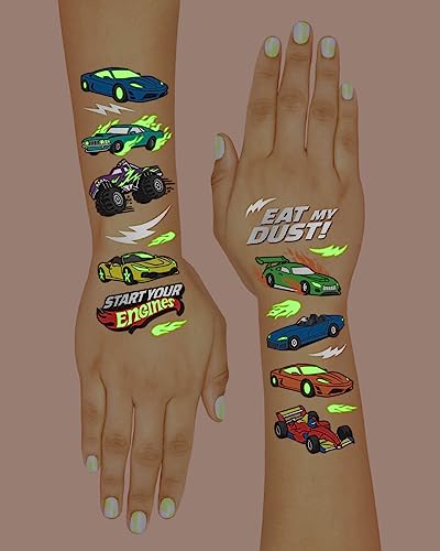 Xo, Fetti Cars Glow In Dark Temporary Tattoos For Kids thumb #3