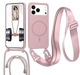 🍒 【Compatibilidad】Carcasa para iPhone 17 Pro, Los orificios precisos le permiten acceder fácilmente a todas las funciones, Lleva tu móvil de forma segura con este práctico case con cordón para colgar en el cuello.