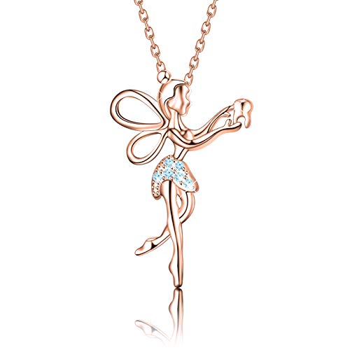 PLITI Tooth Fairy Necklace With Fairy Wings Birthstone Necklace Daughter Birthday Gift Dentist Dental Hygienist Assistant Jewelry Medical Tooth Charm
