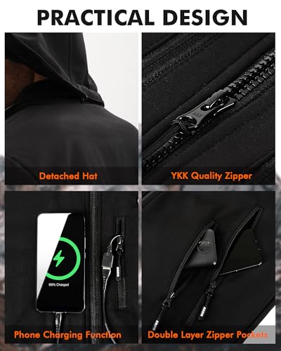 Image of ARRIS Heated Jacket for Men, Electric Heating Coat with 12V Battery, Heating Jacket with Mutiple Pockets Small