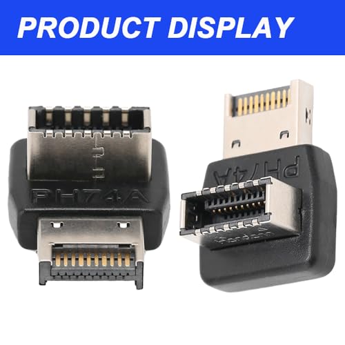 Adaptador USB 3.2 Tipo-E en ángulo de 90 grados (2 unidades) miniatura 7