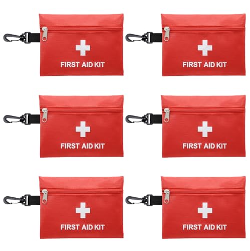 Faylapa 12Pcs Mini Empty First Aid Bag, 7.8x5.5 inches Travel Pouch Bag for Travel, Home, Office, Vehicle, Camping, Outdoor (Bag Only)