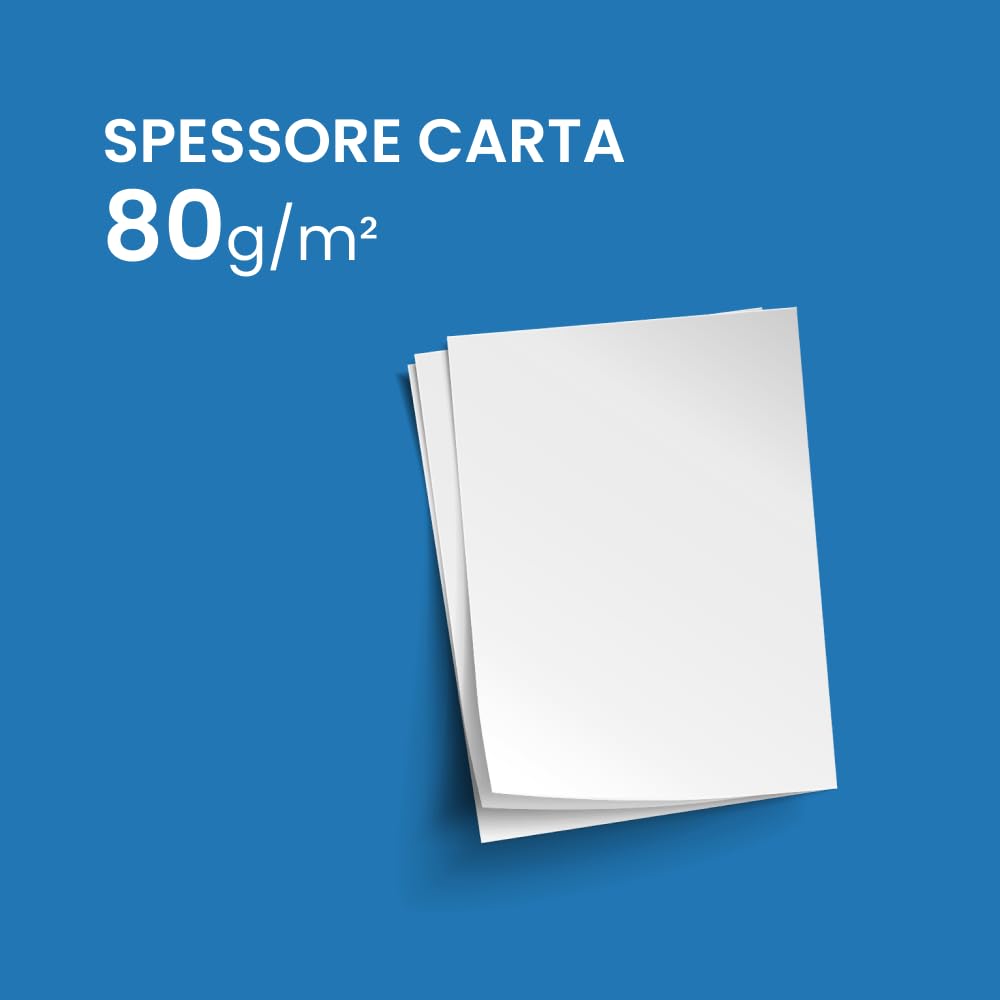 IMBALLAGGI 2000 - Risma Carta A3 10x500 Fogli 420x297 mm 80gr, Multiuso per Cancelleria Ufficio e Scuola, Stampante Fotocopie Inkjet/Laser/HP, Uso Professionale