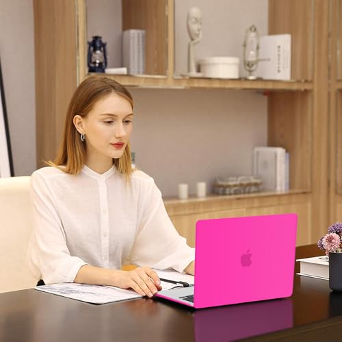 Image of MOSISO Compatible with MacBook Air 13 inch Case M5 2026 M4 2025 M3 M2 2024-2022 A3449 A3240 A3113 A2681, Hard Shell&Keyboard Cover&Screen Film&Type C for MacBook Air 13.6 inch Case, Bright Rose