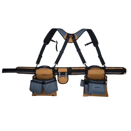 KUNN Carpenter Tool Belt with Suspenders Pro Framer Suspension Tool Rig for Construction Contractors and Electrician,Khaki by KUNN - Image 9