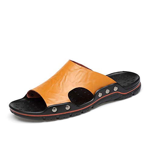 Mens Slide Sandals Fixed Strap Open Toe For Beach Faux Leather Non-slip Casual Slide Sandal
