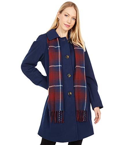 LONDON FOG Short Button Front Wool Coat Sapphire SM