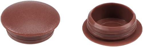 uxcell Tapones de orificio para estante, 0.472 in de diámetro, color marrón, cubierta de tubo de plástico para gabinete de uñas, soporte de botón,