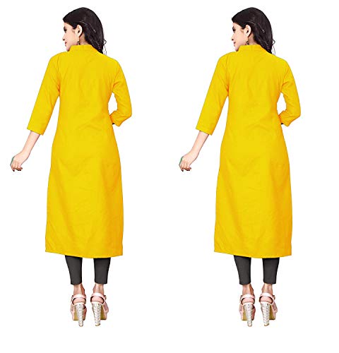 Image of NATEK Women's Cotton Straight Plain Kurtis Combo Pack of 2