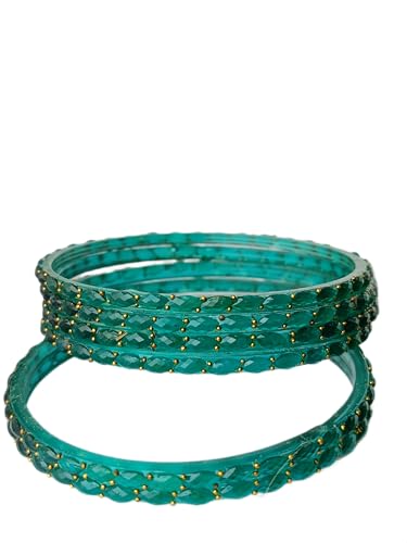 Image of JPS Plain and Glossy Finished Raindrop Glass Bangles Set for Women & Girls | Traditional Ethnic Chudi for Wedding, Party & Regular- Set of 12 Pcs of One Colour | Wedding Special