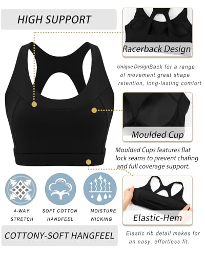 Image of RUNNING GIRL Sports Bras for Women High Support,Racerback Supportive Molded Cup Sports Bra with Sewn in Pads