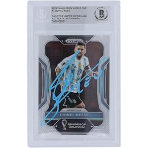 Lionel Messi Argentina FC Autographed 2022 Panini Prizm Powder Ink #7#/40 BAS Authenticated Card – Autographed Soccer Cards